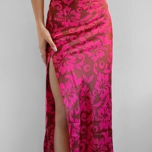 Urban Outfitters‎ Floral Satin Slip Midi Skirt Women’s Sz Sm (NWOT)